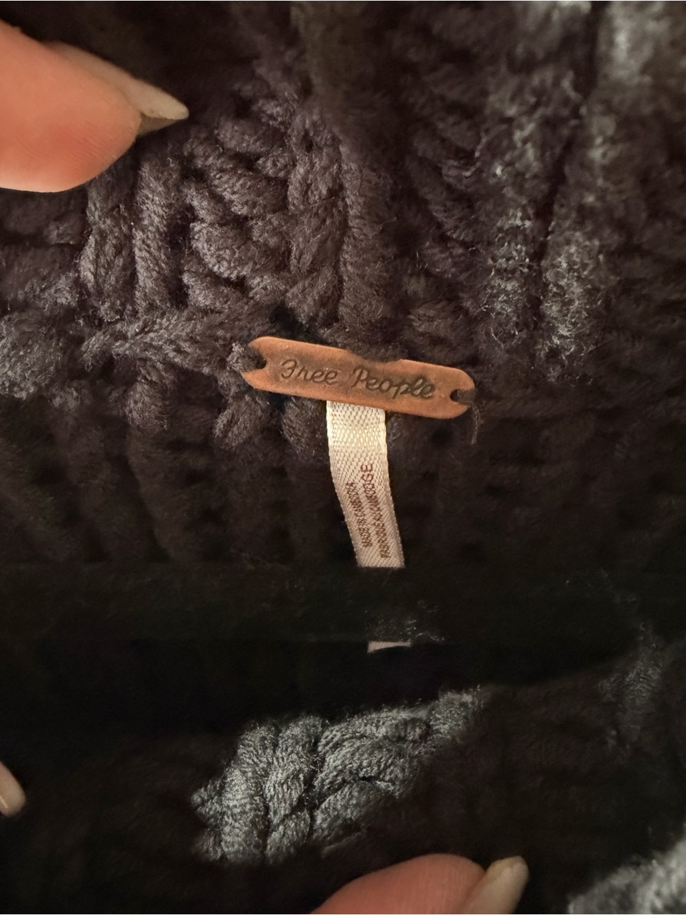 Free People – My Only Sunshine Chunky Mock Neck Sweater – Black – Sz. L - Picture 7 of 8
